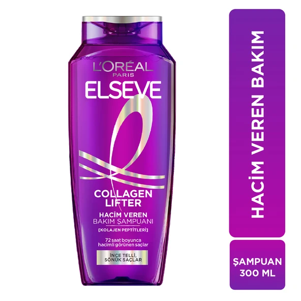 L'Oréal Paris Elseve Collagen Lifter [Kolajen Peptitleri] İçeren Hacim Veren Saç Bakım Şampuanı 300ml ürün görseli 1