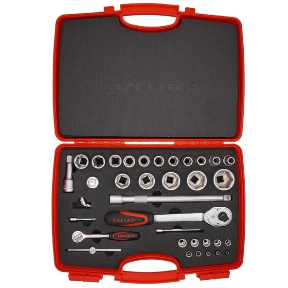 İzeltaş 1113 00 1038 1/4” - 1/2” Altı Köşe Lokma Anahtar Takımı ( 35 Parça ) ürün görseli 1