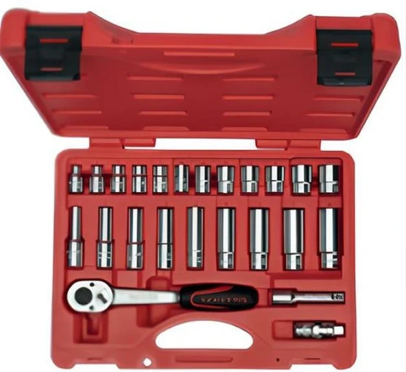 İzeltaş 14000 005134 3/8” Altı Köşe Lokma Anahtar Set (24 parça, mm) ürün görseli 1