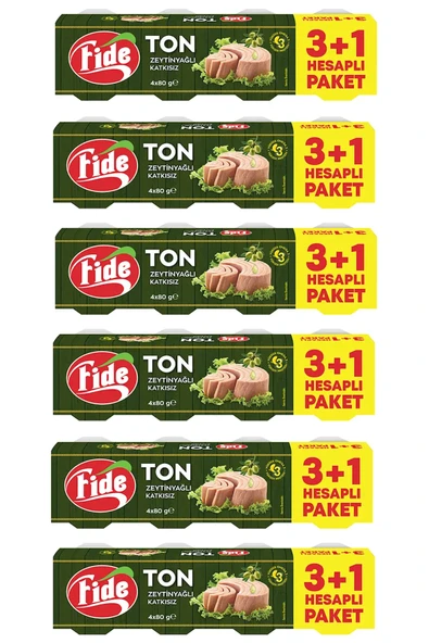 Fide Zeytinyağlı Ton Balığı (4 X 80 gr) x 6 Paket ürün görseli 1