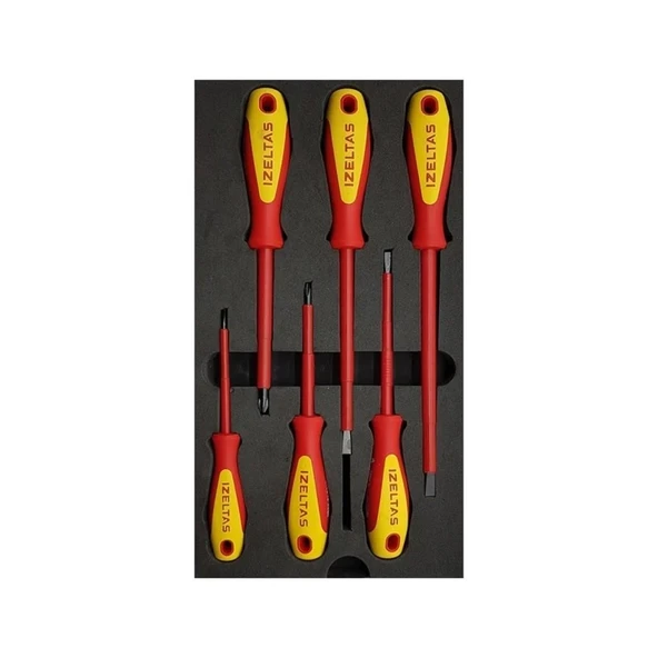 İzeltaş 4140 00 9106 1000V İzoleli Elektrikçi Tornavida Seti (6 Parça) ürün görseli 1