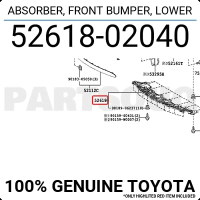 Toyota Auris Ön Tampon Alt Koruma Plastiği 2012-  (Oem No:  5261802040) ürün görseli 1