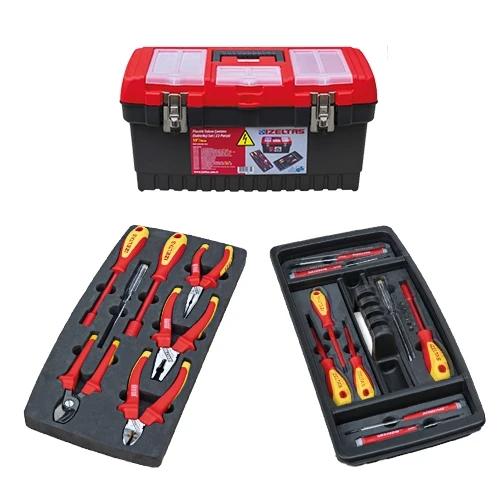 İzeltaş 8440 00 1023 19” Plastik Takım Çantası Elektrikçi Set ( 23 Parça) ürün görseli 1
