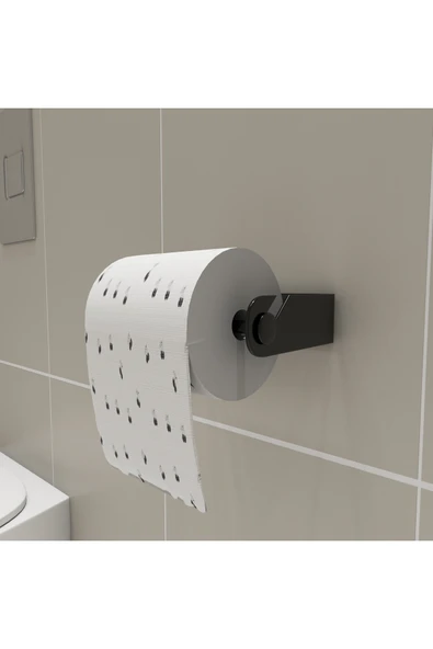 Metallica Concept Gediz Metal Paslanmaz Siyah Tuvalet Kağıtlığı Yapışkanlı Kağıtlık Wc Tuvalet Kağıtlık ürün görseli 1