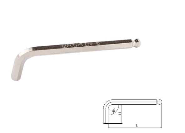 İzeltaş 4905 22 0025 2.5mm Yuvarlak Başlı Allen Anahtar Standart Boy (mm) ürün görseli 1
