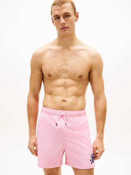 MEDIUM DRAWSTRING ITHACA SCRIPT Erkek Pembe Deniz Şortu - UM0UM03750 - Resim 3