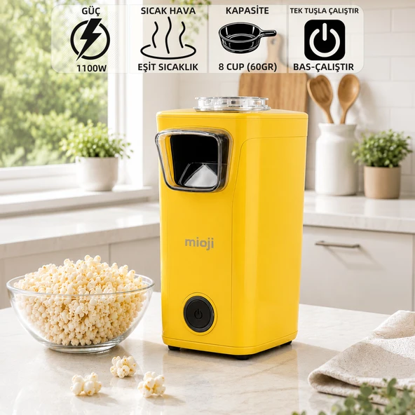 Mioji POPX1 Yağsız Kompakt Mısır Patlatma Makinesi - Sarı ürün görseli 1