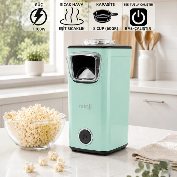 Mioji POPX1 Yağsız Kompakt Mısır Patlatma Makinesi - Yeşil ürün görseli 1