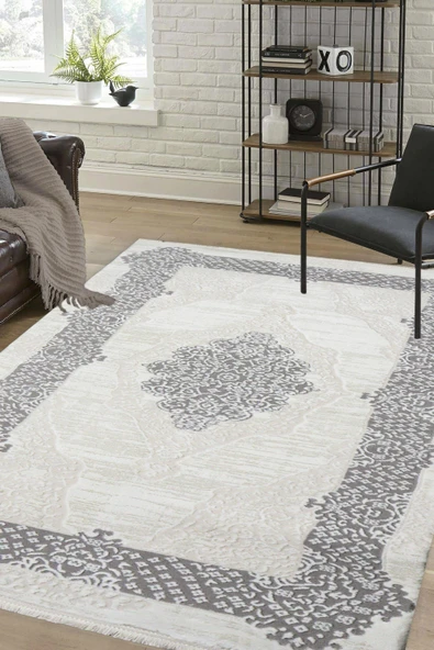 Crown 4011 GRİ Seri  Makine Dokuma Taban Modern Salon Halısı | Sultan Halı 100 X 200 ürün görseli 1