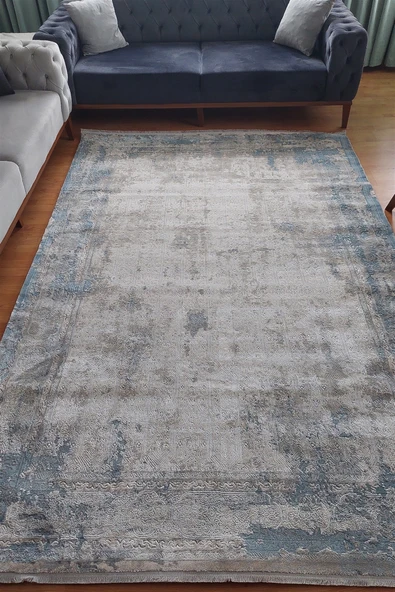 Mavi Renkli Salon Halısı 80 X 300 - Resim 3
