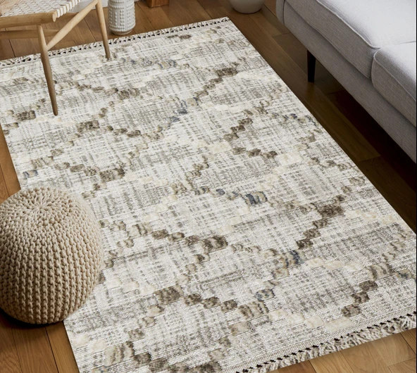 Yonca Seri İskandinav Piramit Desenli Makine Dokuma Taban Modern Salon Halısı 3090 | Sultan Halı 100 X 200 ürün görseli 1