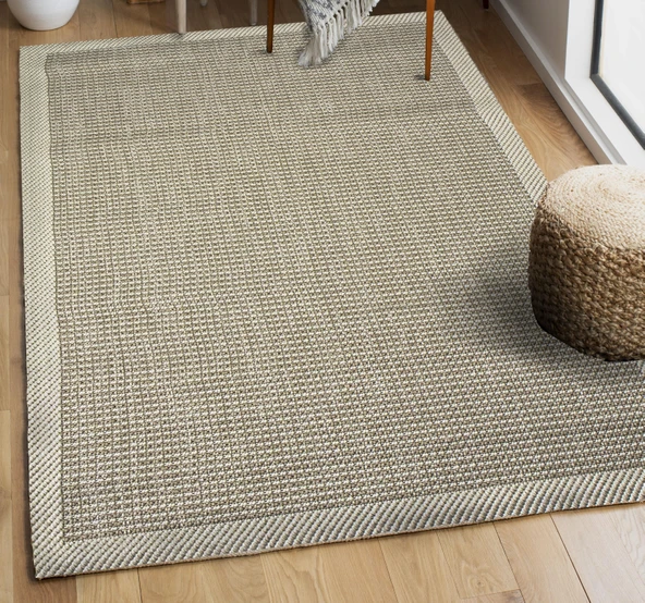 Sisal Serisi Krem Kaymaz Tabanlı Yıkanabilir Hasır Dokuma Halı 4600 | Sultan Halı 100 X 300 ürün görseli 1