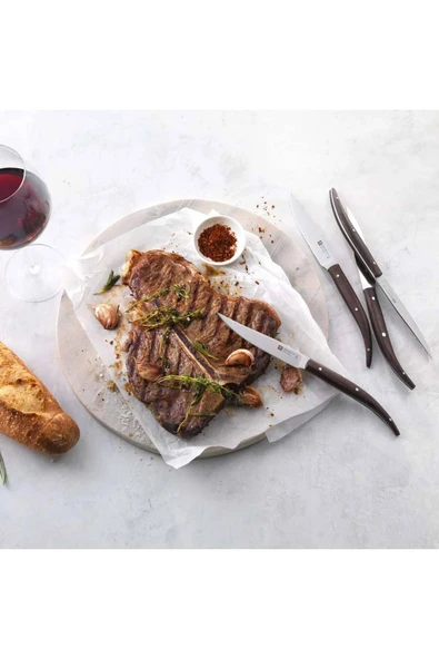 ZWILLING Steak Biftek Bıçağı Seti 4 Parça Dark Oad Wood - Resim 3