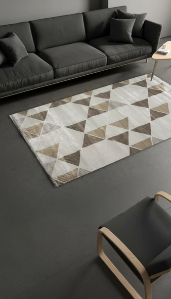Sultan Zen Modern Desen Krem Modern Akrilik Makine Dokuma Salon Halısı - 6609 80 X 150 ürün görseli 1