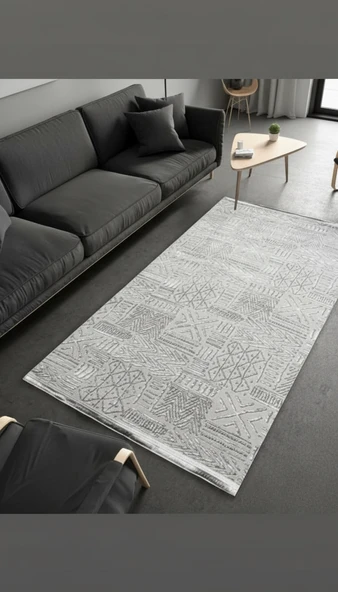 Sultan Zen Etnik Desen Gri Modern Akrilik Makine Dokuma Salon Halısı - 6709 160 X 230 ürün görseli 1