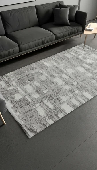 Sultan Zen Taş Desen Gri Modern Akrilik Makine Dokuma Salon Halısı - 6711 80 X 300 ürün görseli 1