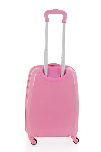 V307 ABS ÇOCUK VALİZ-PEMBE - HAPPY BASKI - Resim 3