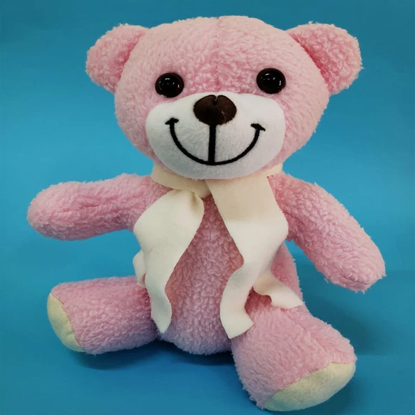 Pembe Peluş Atkılı Oyuncak Ayıcık ürün görseli 1