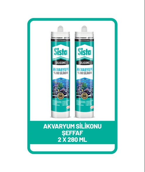 Sista Akvaryum Silikonu Şeffaf, 280 Ml X 2 Adet ürün görseli 1