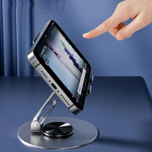 Dönebilir ve Katlanabilir Masaüstü Metal Telefon Tutucu ürün görseli 1