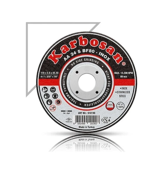 Karbosan Inox Metal Kesici Ince Taş 115 Mm 25 Adet ürün görseli 1