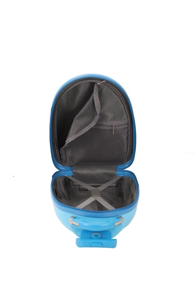V308 ABS ÇOCUK VALİZ-MAVİ - ROBOT BASKI - Resim 12