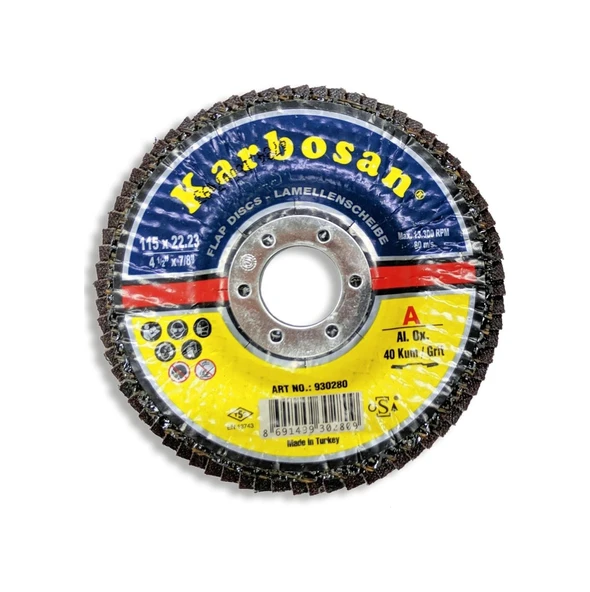 Karbosan Flap Disk 115Mm 60 Kum, Ao (10 Adet) - Resim 3