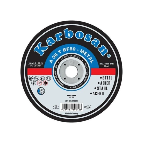 Karbosan 230X3.0 Kesme Taşı (Metal) 10 adet ürün görseli 1
