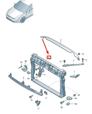Volkswagen Golf Vıı Ön Panel Plastik 2012-  (Oem No:  5G0805588Ac) ürün görseli 1