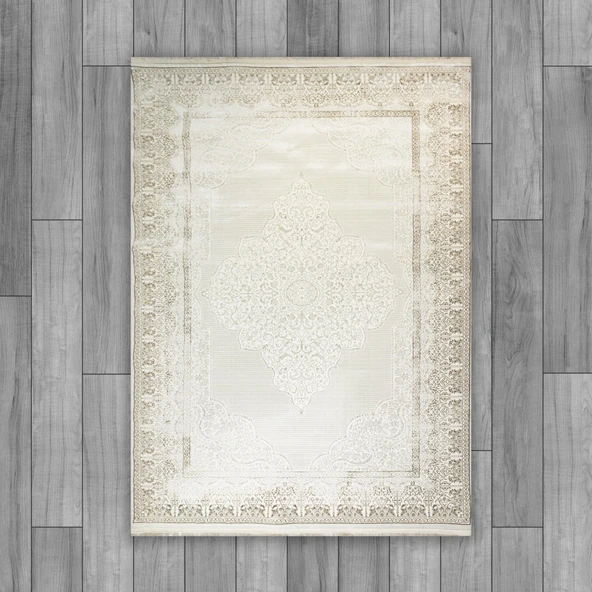 AGAH KF505 KREM-VİZON (DESENLİ KENAR) 170 X 250 ürün görseli 1