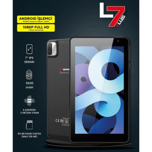 7" IPS Ekran 4 Çekirdek 3GB/64GB Tablet PC - Resim 2