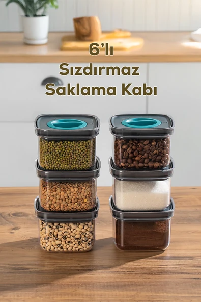 Porsima 100 Pro 6lı Sızdırmaz Yiyecek Erzak Saklama Kabı Seti - 500ml ürün görseli 1