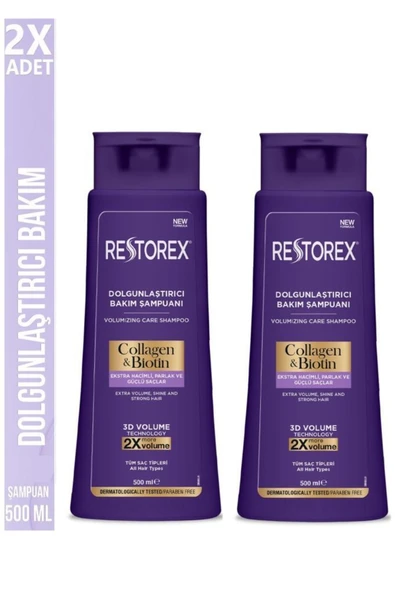 RESTOREX RESTOREX Collagen&biotin Dolgunlaştırıcı Şampuan 500 Ml X 2 Adet ürün görseli 1