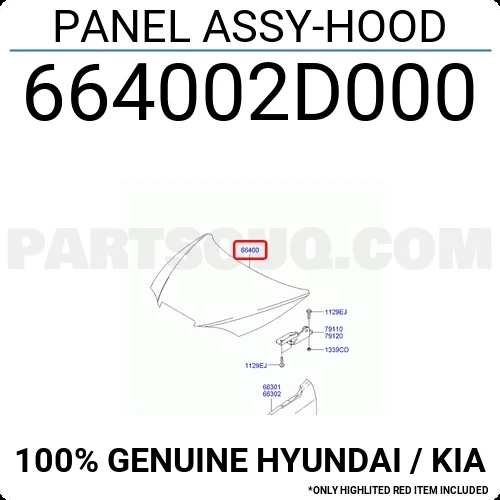 Hyundai Elantra 2000-2003 Motor Kaputu (Oem No: 664002D020) ürün görseli 1
