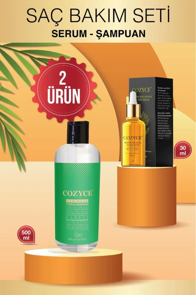 COZYCE COZYCE Sarımsak & Tüm Saç Tipleri Için Tuzsuz Şampuan 500 ml Saç Bakım Serumu 30 ml ürün görseli 1