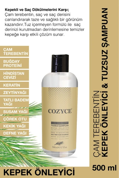 COZYCE COZYCE Çam Terebentin Kepek Önleyici & Tuzsuz Şampuan 500 ml ürün görseli 1