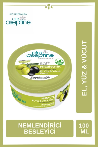 Cire Aseptine Soft Zeytinyağlı Prebiyotik Nemlendirici Bakım Kremi 100 ml ürün görseli 1