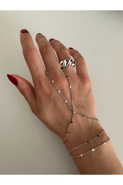 COZYCE COZYCE Gümüş Renk Pullu Ince Zincir Şahmeran ürün görseli 1