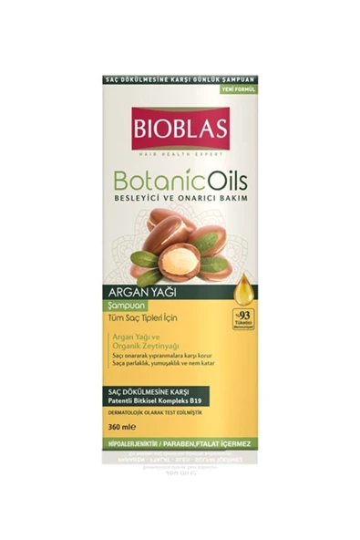 BİOBLAS BİOBLAS Şampuan Argan Yağı Tüm Saçlar 360 Ml ürün görseli 1