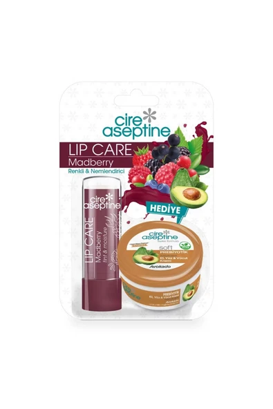 CIRE ASEPTINE CIRE ASEPTINE Lip Care Madberry Renkli Dudak Bakım Kremi 4,5 G + Avokado Krem Hediyeli ürün görseli 1