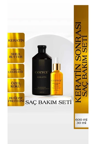 COZYCE COZYCE Keratin 600 ml Saç Serumu 30 ml Keratin Sonrası Saç Bakım Seti Hediye Koku Kesesi ürün görseli 1