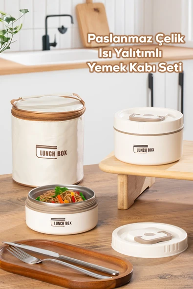 Porsima Isı Yalıtımlı Çanta Paslanmaz Çelik Vakumlu Yemek Termosu Beslenme Kutusu Lunch Box Sefer Tası ürün görseli 1