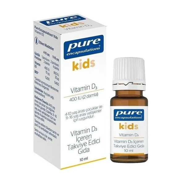 Pure Encapsulations Kids Vitamin D3 400 Damla 10 ml ürün görseli 1