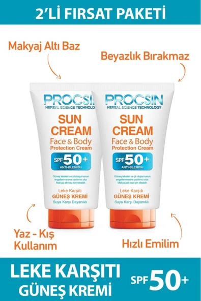 PROCSIN PROCSIN Güneş Kremi (50 ML * 2 ADET) Fırsat Paketi ürün görseli 1