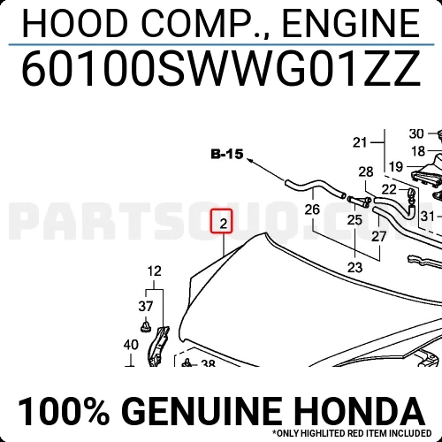 Honda Crv (2009 Yılında Çıkan Kasa) Motor Kaputu (Oem No: 60100Swwx3Zz) ürün görseli 1