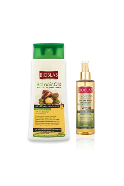 BİOBLAS BİOBLAS Argan Yağı Özlü Şampuan (tüm Saç Tipleri Için) 360 Ml Ve Argan Yağlı Sıvı Saç Kremi 200 Ml ürün görseli 1
