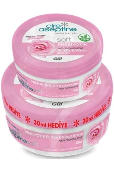 Cire Aseptine Soft Prebiyotik Gül Krem 100 ml + 30 ml ürün görseli 1