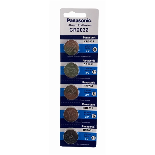 Panasonic CR2032 3V Lityum Bios Baskül Terazi Pili 5’li Kartela 5 Adet ürün görseli 1