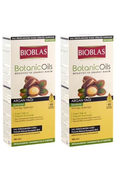 BİOBLAS BİOBLAS Şampuan 360 Ml Botanic Oils Argan X 2 Adet ürün görseli 1