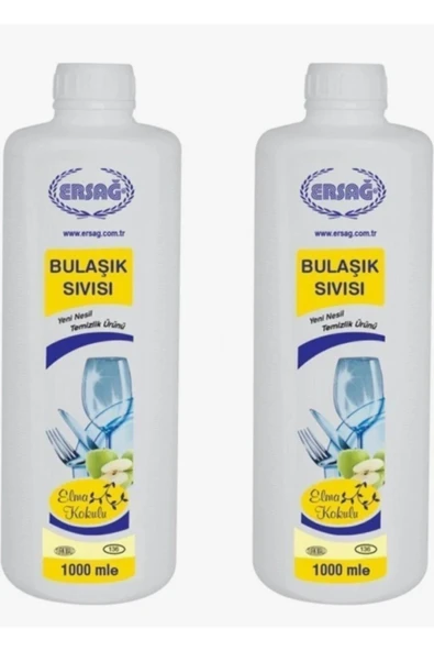 Ersağ Bulaşık Sıvısı Elma Kokulu 1000 ml x 2 Adet ürün görseli 1